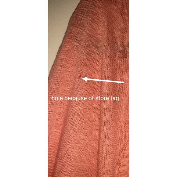 We The Free People Top Womens S Coral Lagenlook Linen Blend Oversized Tshirt - Picture 11 of 16